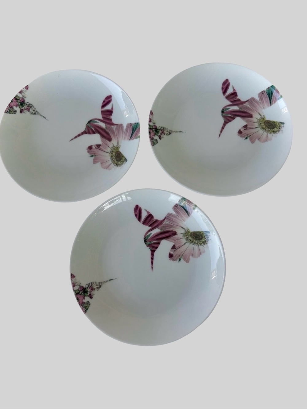 Loveramics Hummingbird Flutter Plates Set of 3 - Peter Ting Design Rare